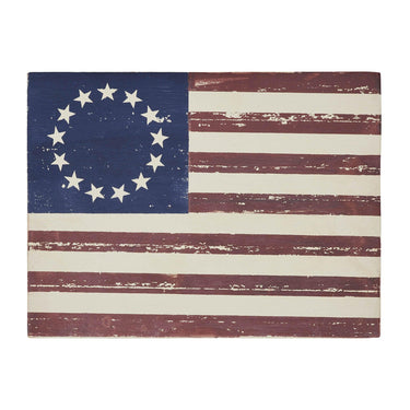 Colonial Flag Wooden Sign 6x8x1.5 - The Fox Decor